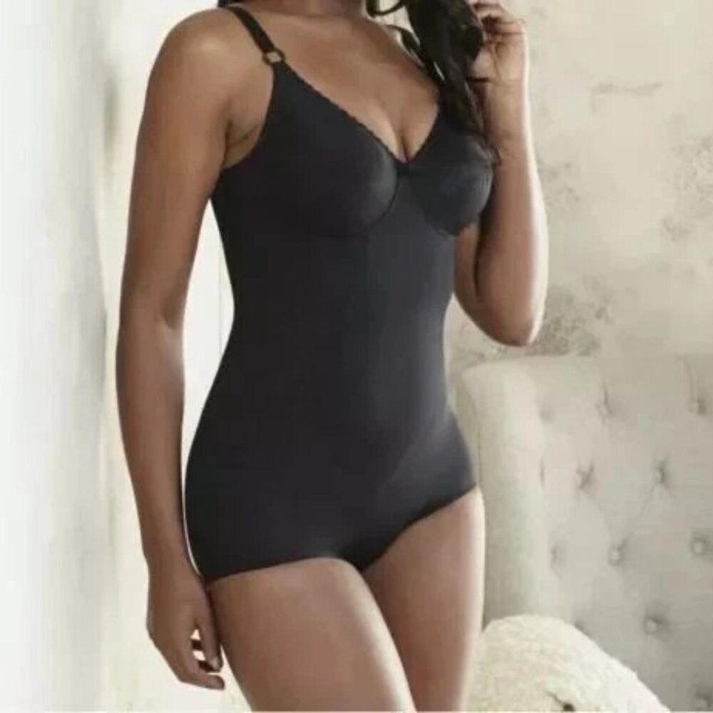 Ashro Black Body Shaper 38/40B Wireless Tummy Control Support NWOT RUNS SMALL